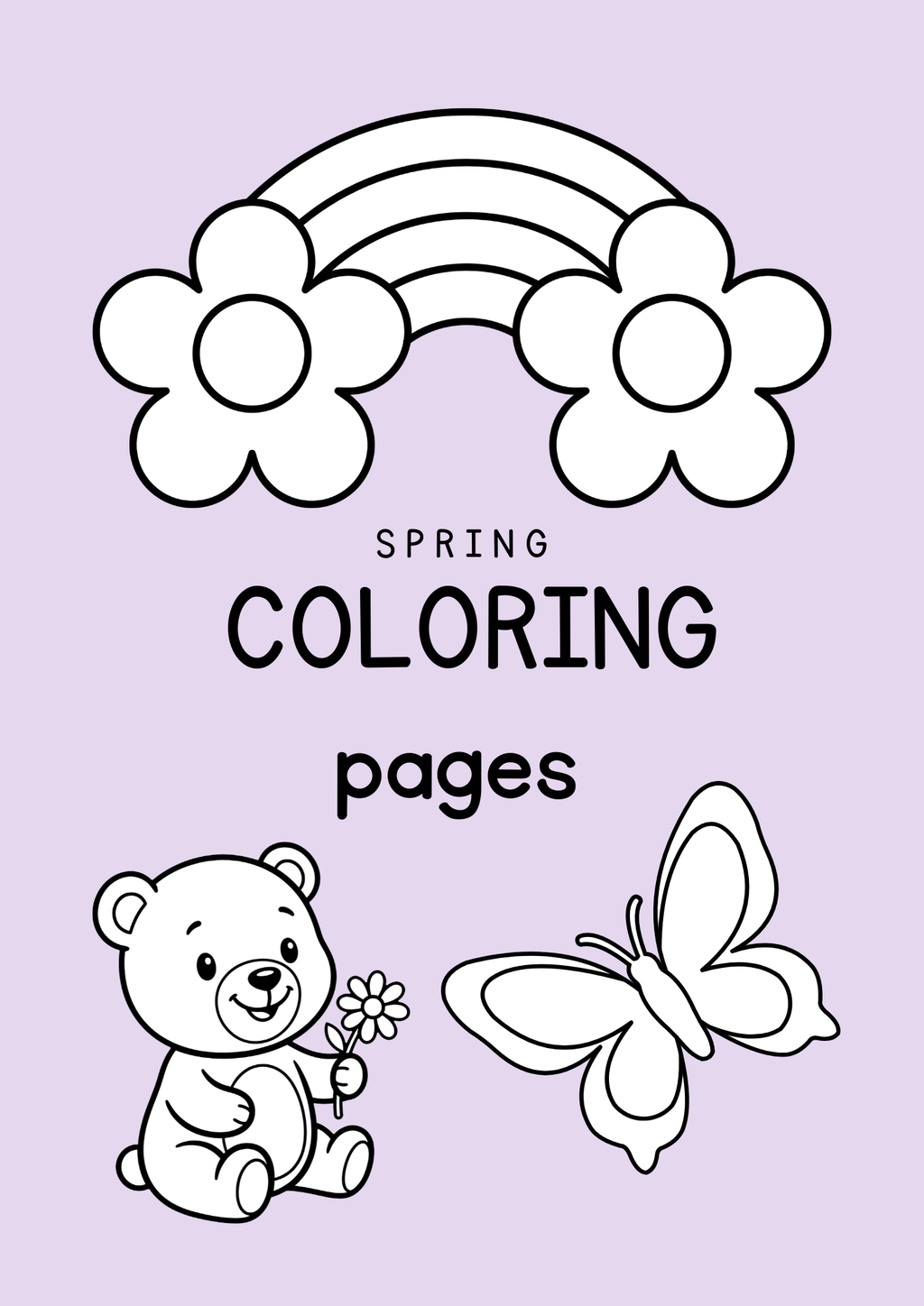 Printable Spring Coloring Book for Kids — Digital Download PDF
