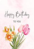 Printable Birthday Card for Mom — Watercolor Digital Download PDF